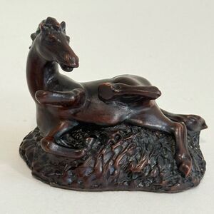 Reclining Horse Figurine – Another World by Devatrend UK – Wood Look Sculpture